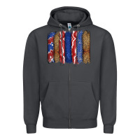Smoke 4th of July brushstroke Zipper Hoodie - CowGirlArtShop