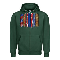 Sports Green 4th of July brushstroke Zipper Hoodie - CowGirlArtShop
