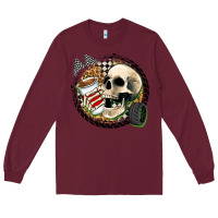 Burgundy race skull Long Sleeve Tee - Zillion Design Studio