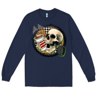 Navy race skull Long Sleeve Tee - Zillion Design Studio