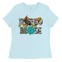 Baby Blue western rodeo bullfighter mom turquoise gemstones  sunflowers Ladies Tee - BarkalooDesign