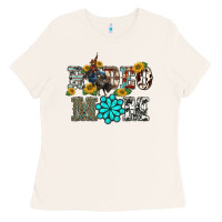 Western Rodeo Bullfighter Mom Turquoise Gemstones  Sunflowers Ladies Tee | Teevron