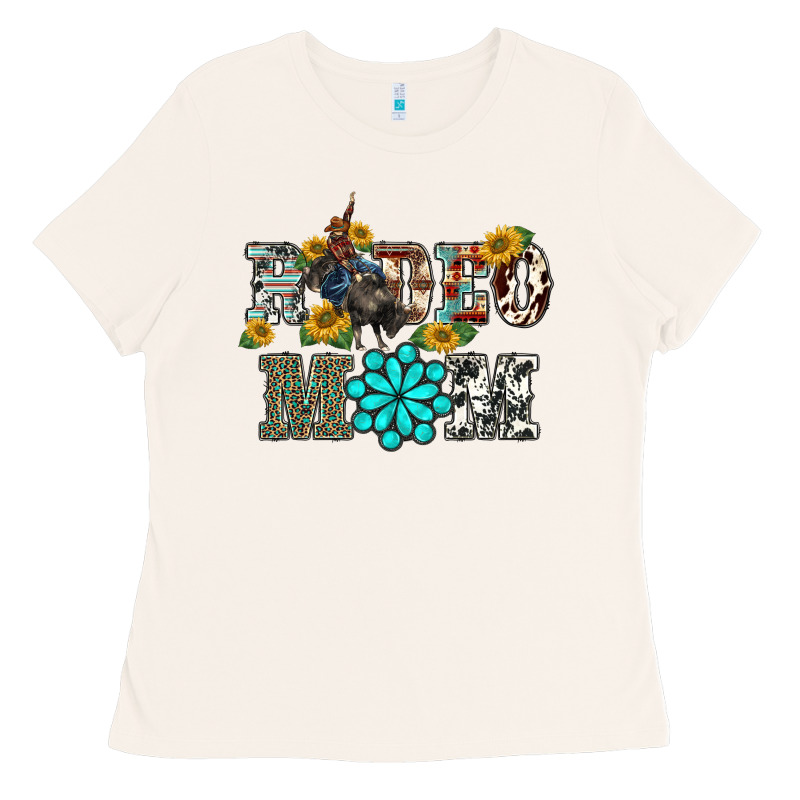 Western Rodeo Bullfighter Mom Turquoise Gemstones  Sunflowers Ladies Tee by BarkalooDesign | Teevron