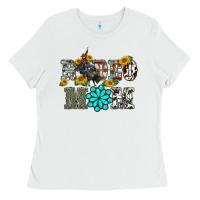 White western rodeo bullfighter mom turquoise gemstones  sunflowers Ladies Tee - BarkalooDesign