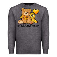 Charcoal Heather childhood cancer and cancer ribbon Premium Sweatshirt - AdoDesignShop