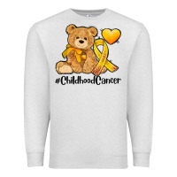 Oatmeal Heather childhood cancer and cancer ribbon Premium Sweatshirt - AdoDesignShop