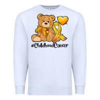 White childhood cancer and cancer ribbon Premium Sweatshirt - AdoDesignShop