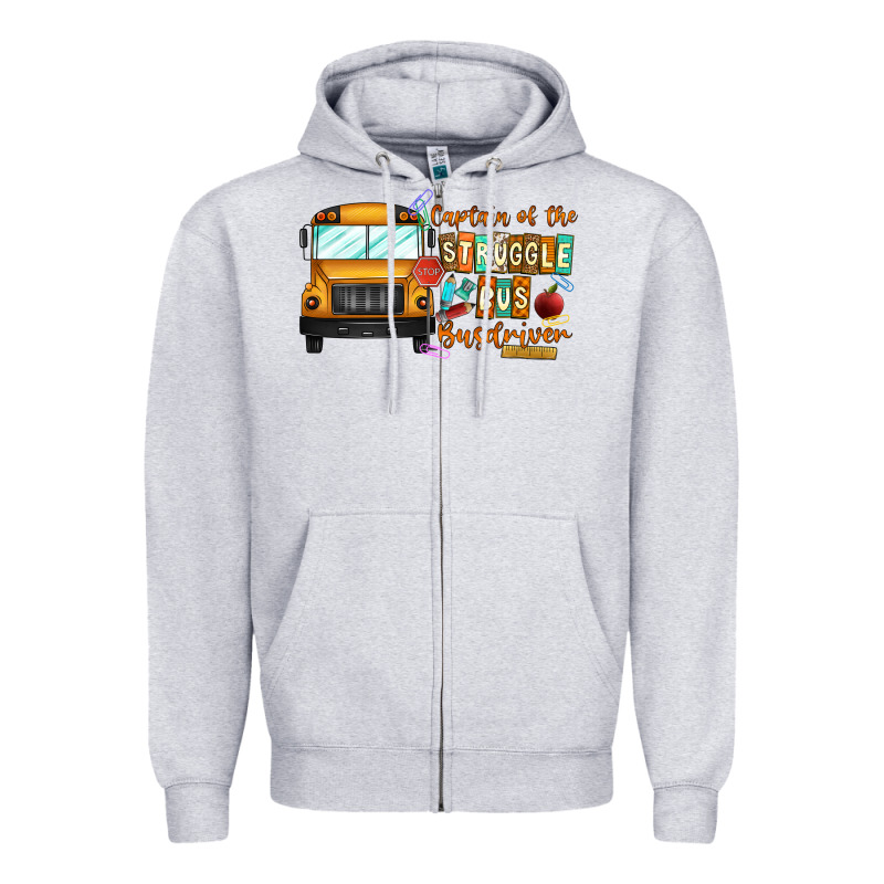 Captain Of Struggle Bus Busdriver Zipper Hoodie by CowhideDigitalArt | Teevron