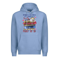 Colony Blue between the pages of a book is lovely place to be Premium Hoodie - MaliasSmallBusiness