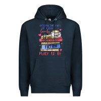 Navy between the pages of a book is lovely place to be Premium Hoodie - MaliasSmallBusiness