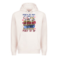 Pale Pink between the pages of a book is lovely place to be Premium Hoodie - MaliasSmallBusiness
