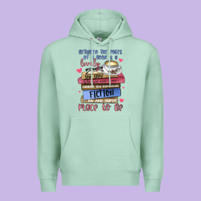 Between The Pages Of A Book Is Lovely Place To Be Premium Hoodie Designed By Maliassmallbusiness