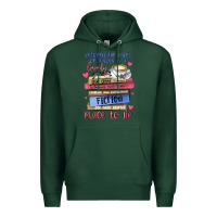 Sports Green between the pages of a book is lovely place to be Premium Hoodie - MaliasSmallBusiness