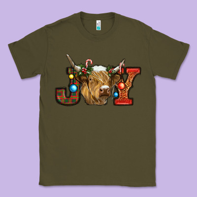 Christmas Joy Cow Classic Tee Designed By Ranaportraitstore