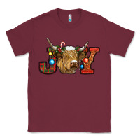 Burgundy christmas joy cow Classic Tee - RanaPortraitStore