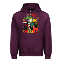 Mauve Wine ho ho ho meow Urban Hoodie - MaliasSmallBusiness