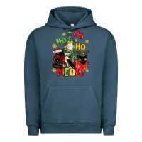 Pigment Midnight Navy ho ho ho meow Urban Hoodie - MaliasSmallBusiness
