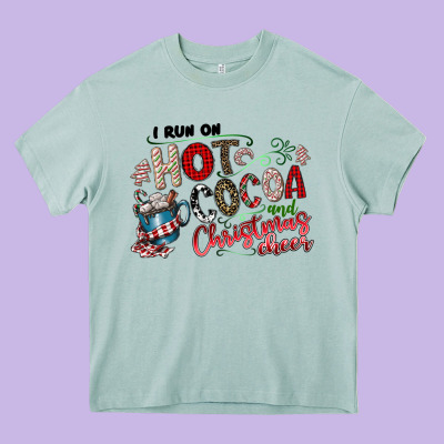 I Run Hot Cocoa And Christmas Cheer Heavy Core Tee Designed By Cowhidedigitalart