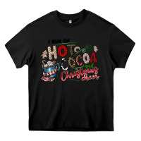 Black I Run Hot Cocoa And Christmas Cheer Heavy Core Tee - CowhideDigitalArt