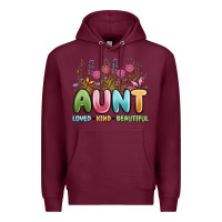 Burgundy aunt loved kind beautiful Premium Hoodie - MaliasSmallBusiness