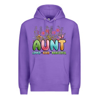 Purple aunt loved kind beautiful Premium Hoodie - MaliasSmallBusiness