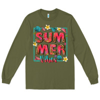 Army Green summer  vibes Long Sleeve Tee - texasbilliewilder
