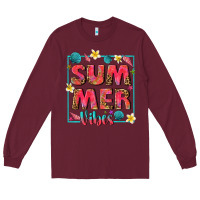Burgundy summer  vibes Long Sleeve Tee - texasbilliewilder