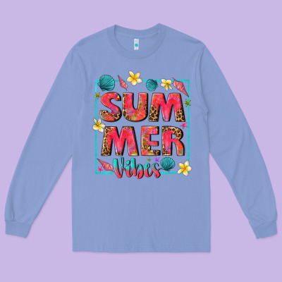 Summer  Vibes Long Sleeve Tee Designed By Texasbilliewilder