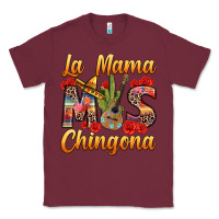Burgundy La Mama mas Chingona Classic Tee - texasbilliewilder