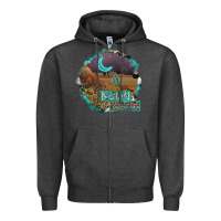 Charcoal Heather neon moon Zipper Hoodie - SublimationCraftShop