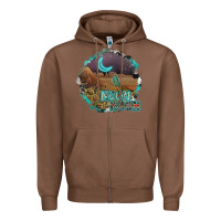 Chestnut neon moon Zipper Hoodie - SublimationCraftShop