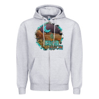 Heather Grey neon moon Zipper Hoodie - SublimationCraftShop