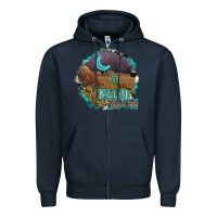 Navy neon moon Zipper Hoodie - SublimationCraftShop