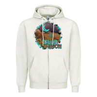 Oatmeal Heather neon moon Zipper Hoodie - SublimationCraftShop