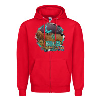 Red neon moon Zipper Hoodie - SublimationCraftShop