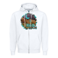 White neon moon Zipper Hoodie - SublimationCraftShop