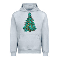 Heather Grey christmas tree with gemstones Urban Hoodie - MaliasSmallBusiness