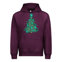 Mauve Wine christmas tree with gemstones Urban Hoodie - MaliasSmallBusiness
