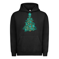 Pigment Black christmas tree with gemstones Urban Hoodie - MaliasSmallBusiness