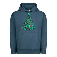 Pigment Midnight Navy christmas tree with gemstones Urban Hoodie - MaliasSmallBusiness