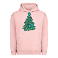 Pigment Salmon christmas tree with gemstones Urban Hoodie - MaliasSmallBusiness