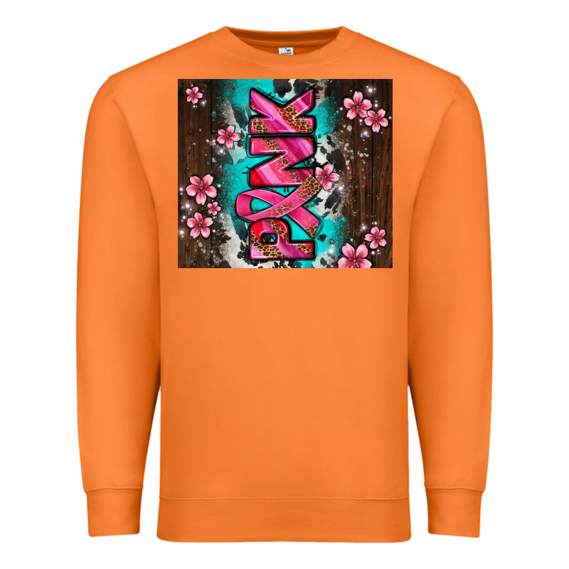 Western Pattern Pink With Floral Cancer Ribbon Premium Sweatshirt by AdoDesignShop | Teevron