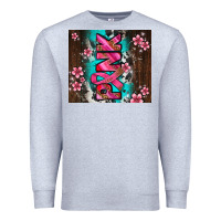 Heather Grey western pattern pink with floral cancer ribbon Premium Sweatshirt - AdoDesignShop