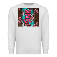 Oatmeal Heather western pattern pink with floral cancer ribbon Premium Sweatshirt - AdoDesignShop