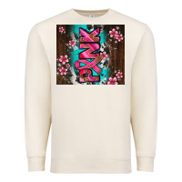 Sandshell western pattern pink with floral cancer ribbon Premium Sweatshirt - AdoDesignShop