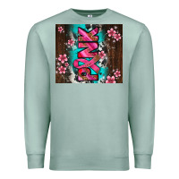 Seafoam western pattern pink with floral cancer ribbon Premium Sweatshirt - AdoDesignShop