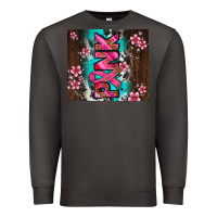 Smoke western pattern pink with floral cancer ribbon Premium Sweatshirt - AdoDesignShop
