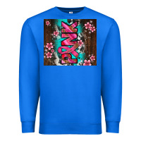 True Royal western pattern pink with floral cancer ribbon Premium Sweatshirt - AdoDesignShop