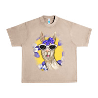 French Oak Llama With Sunglasses Urban Heavy Tee - RanaPortraitStore