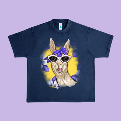 Llama With Sunglasses Urban Heavy Tee Designed By Ranaportraitstore
